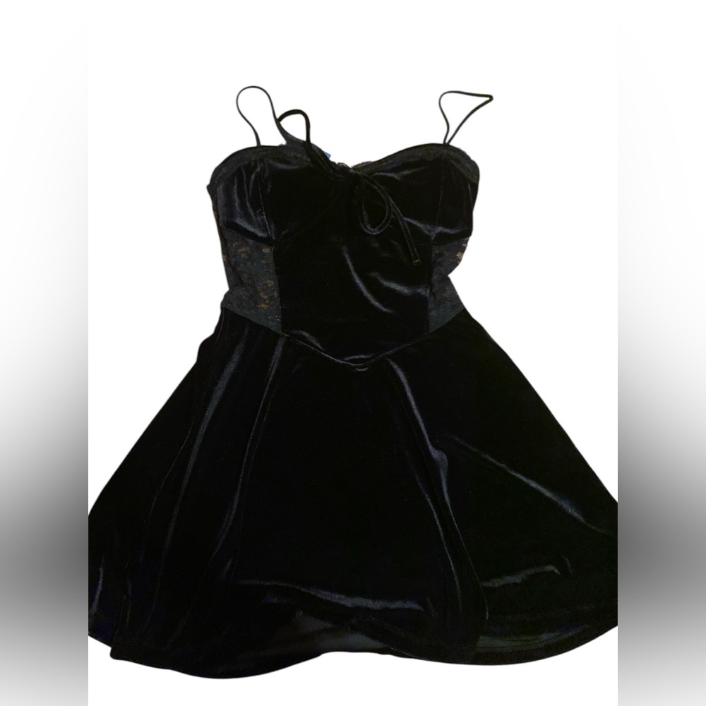 Velvet Skater Little Black Dress